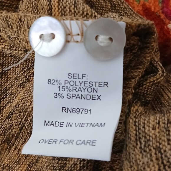 Fig & Flower Anthropologie Sweater 1X Cardigan Embroidered Flared 3/4 Sleeve - Picture 9 of 10